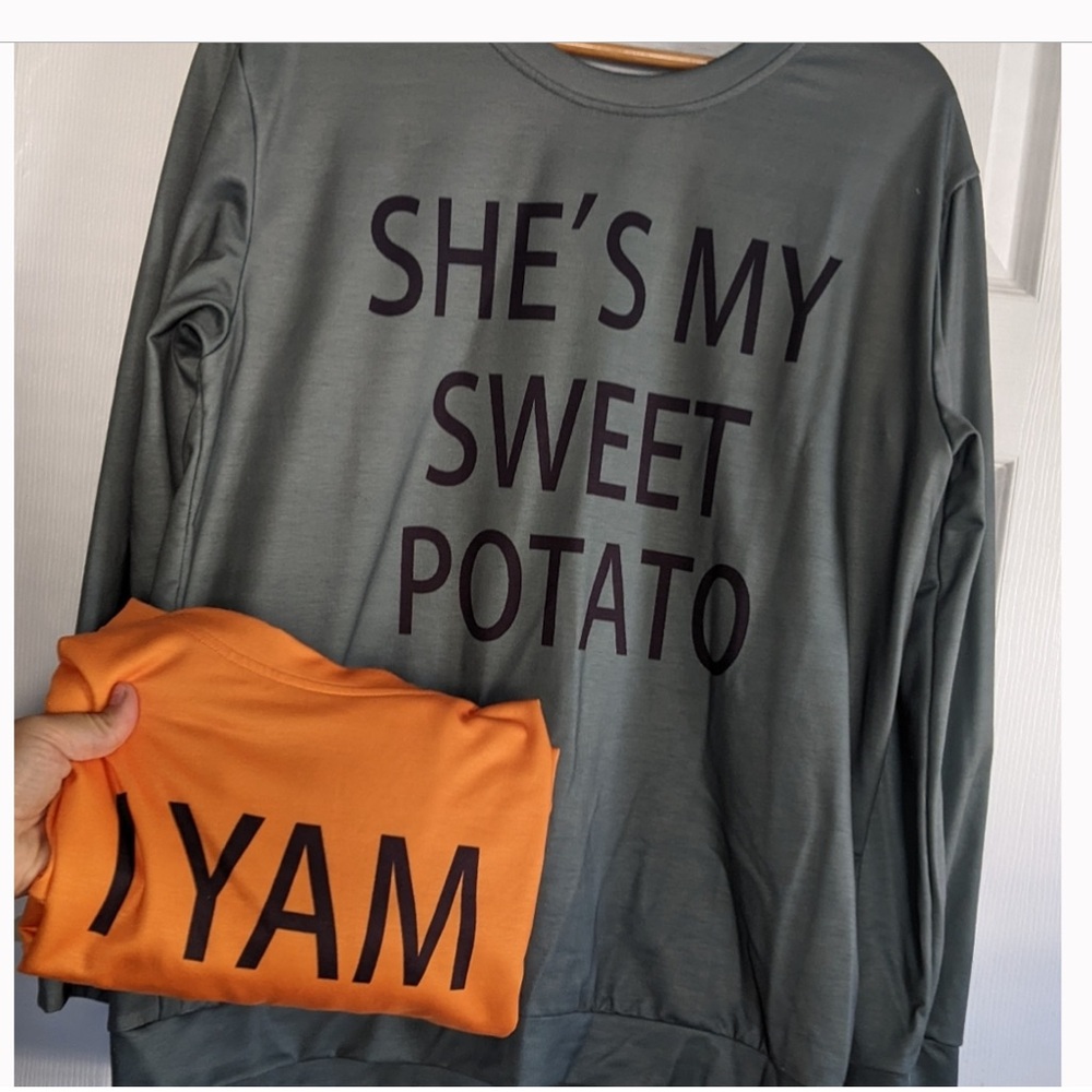 Thanksgiving Set of 2 Shirts for Couple Sweet Potato Yam Friends